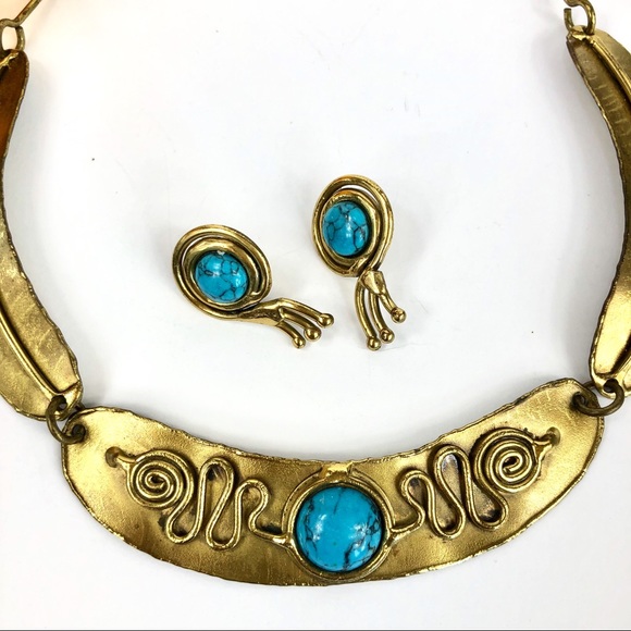 Stunning Gold & Turquoise Jewelry Set 🔥 - Picture 2 of 7